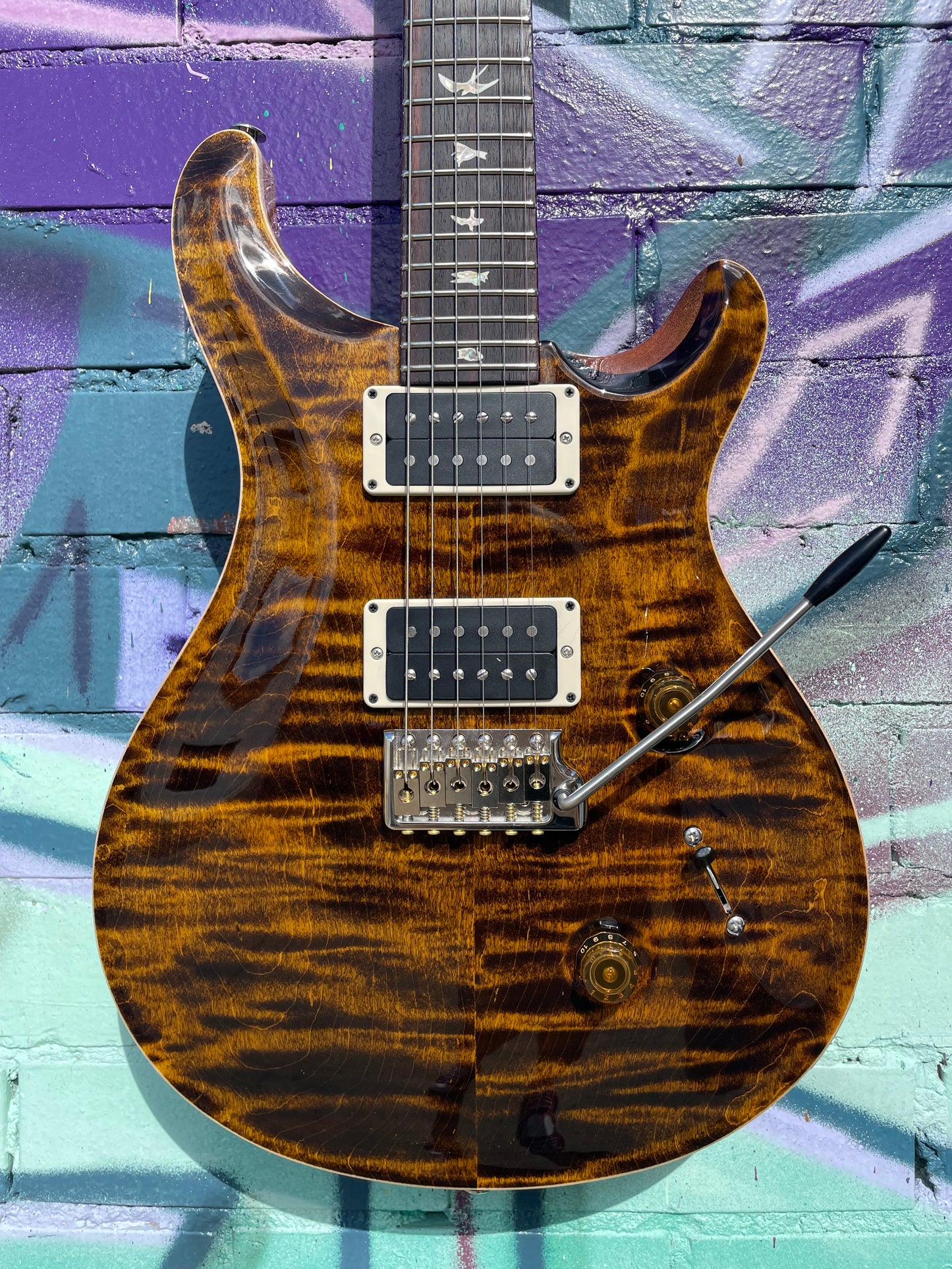 PRS USA Custom 24 Pattern Thin Neck Electric Guitar - Yellow Tiger