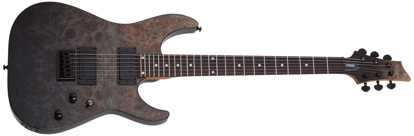 Schecter C-1 Standard Electric Guitar - Black Fade Burst Burl