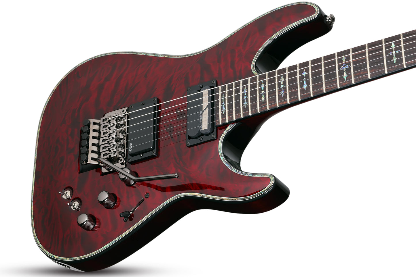Schecter Hellraiser C-1 FR Sustainiac Electric Guitar - Black Cherry