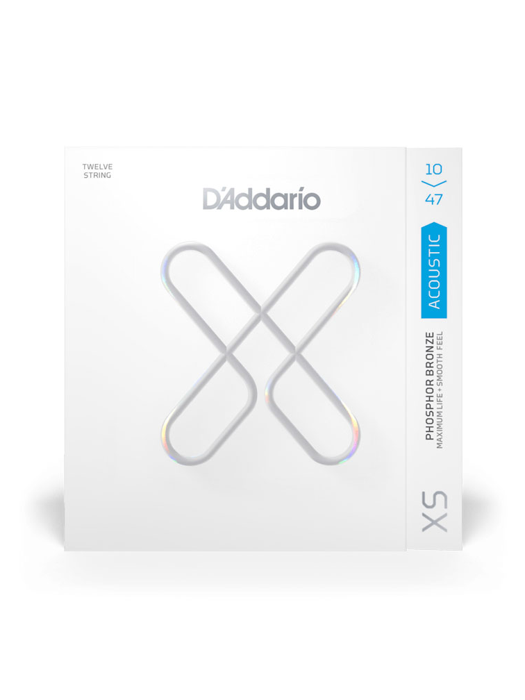 D'Addario XS Phosphor Bronze Extra Light 10-47 12-String Acoustic Guitar Strings
