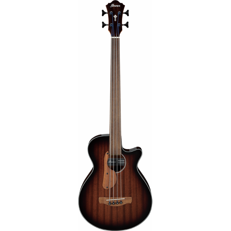 Ibanez AEGB24FEMHS Electric Acoustic Bass Guitar - Mahogany Sunburst