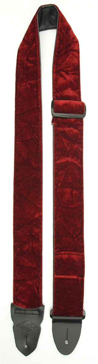 LM Crushed Velvet Guitar Strap - Red