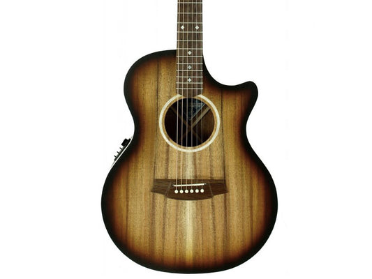Cole Clark AN2EC-BLBL Acoustic Electric Guitar, She Oak FB - Blackwood Sunburst