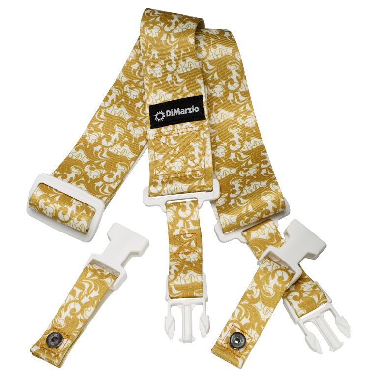 Dimarzio Steve Vai Cliplock UtoPIA White and Gold Guitar Strap