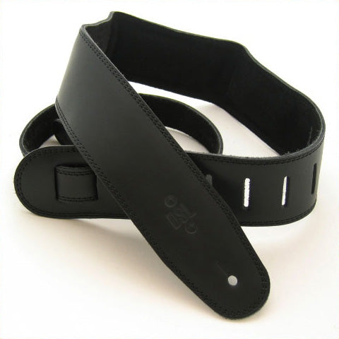 DSL 2.5" Padded Suede Guitar Strap - Black/Black