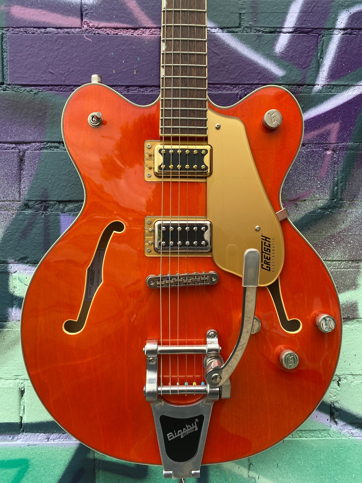 Gretsch G5622T Double Cut with Bigsby, Electric Guitar- Orange Stain