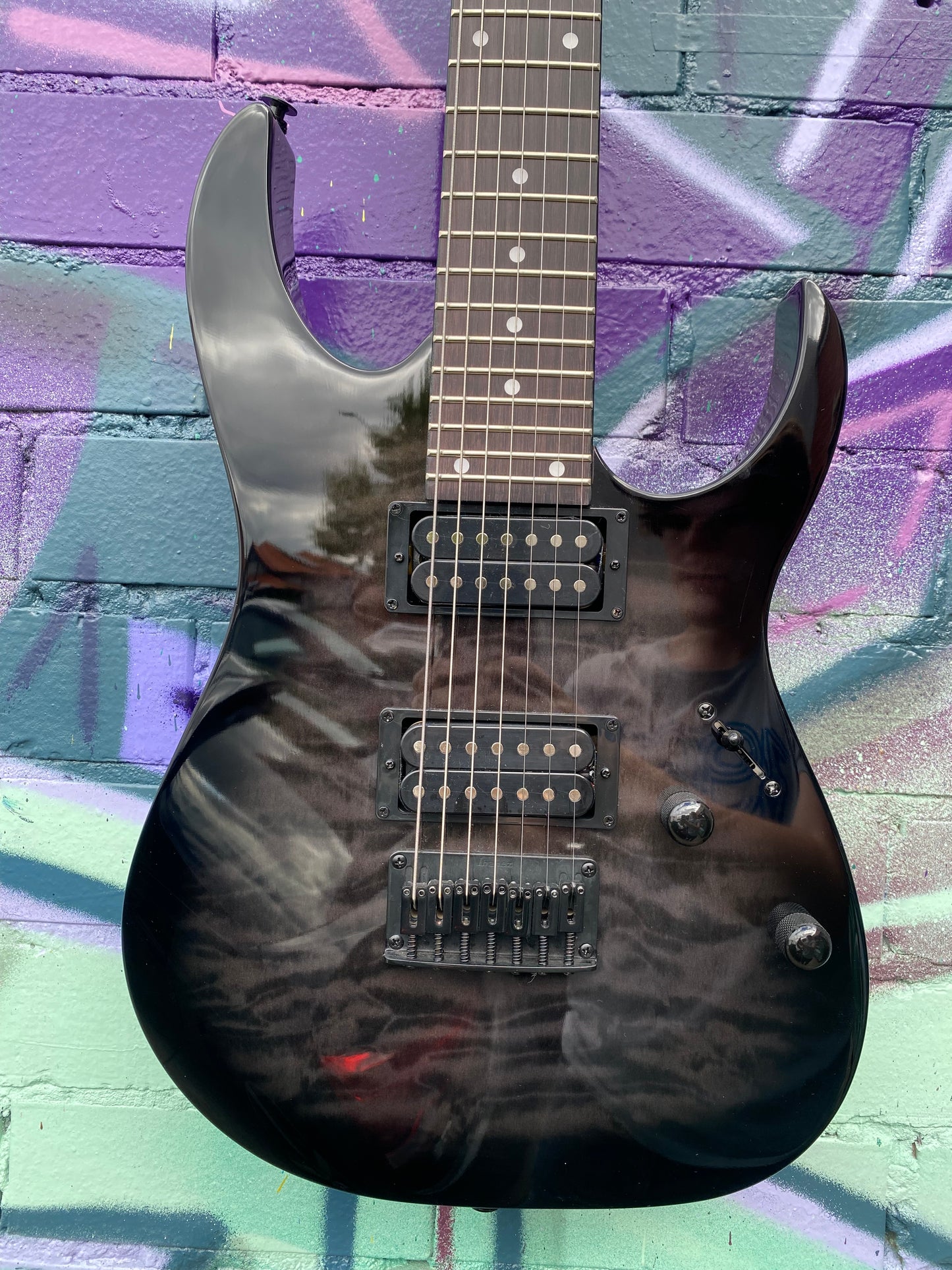 Ibanez RG Gio RG7221QA TKS 7 String Electric Guitar - Transparent Black Sunburst
