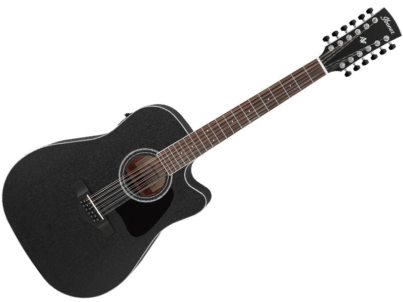 Ibanez AW8412CE WK 12-String Acoustic Electric with Cutaway - Weathered Black Open Pore