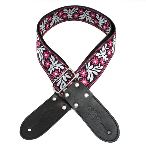 DSL Jacquard Weaving Guitar Strap - Fuschia