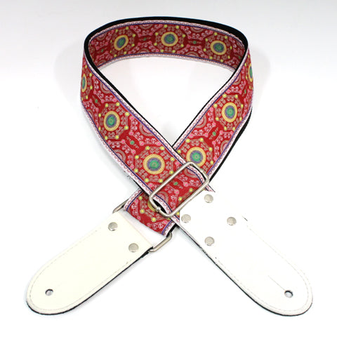DSL Jacquard Weaving Guitar Strap - Sal Red