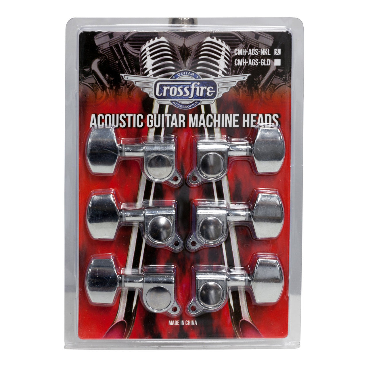 Crossfire Acoustic Guitar Machine Head Set (Nickel)