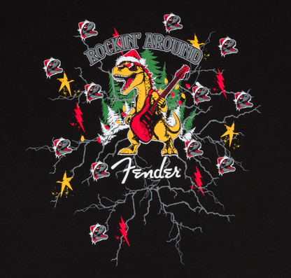 Fender 2025 Ugly Christmas Dinosaur Tee