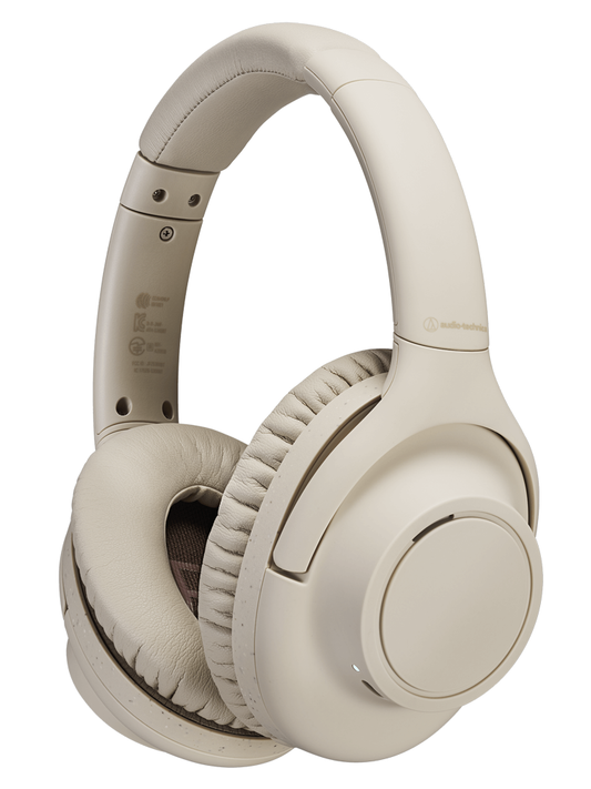 Audio Technica ATH-S300BT Wireless Noise-Cancelling Over-Ear Headphones - Beige