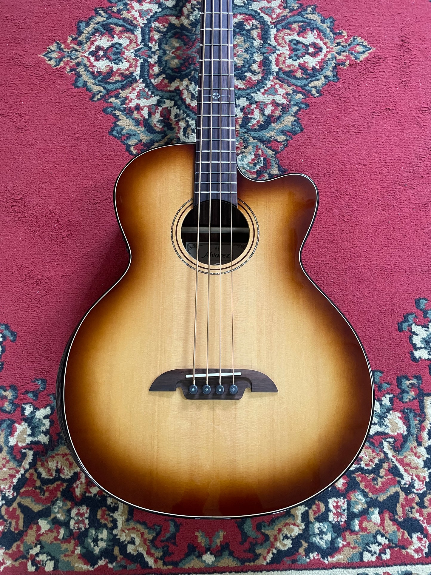 Alvarez AEB70ce Armrest Electric Acoustic Bass - Shadowburst