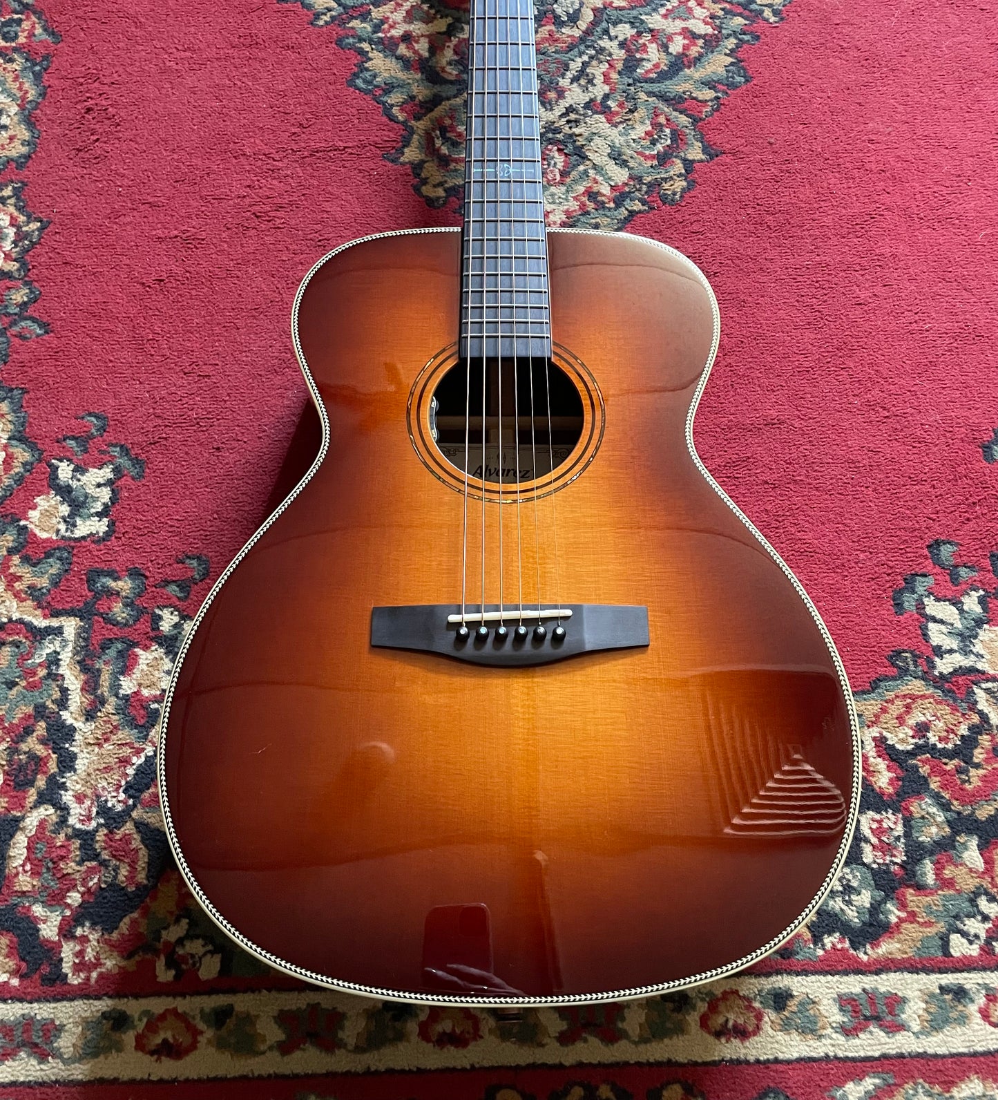 Alvarez LF70e Laureate Folk Electric Acoustic Guitar - Herringbone Sunset
