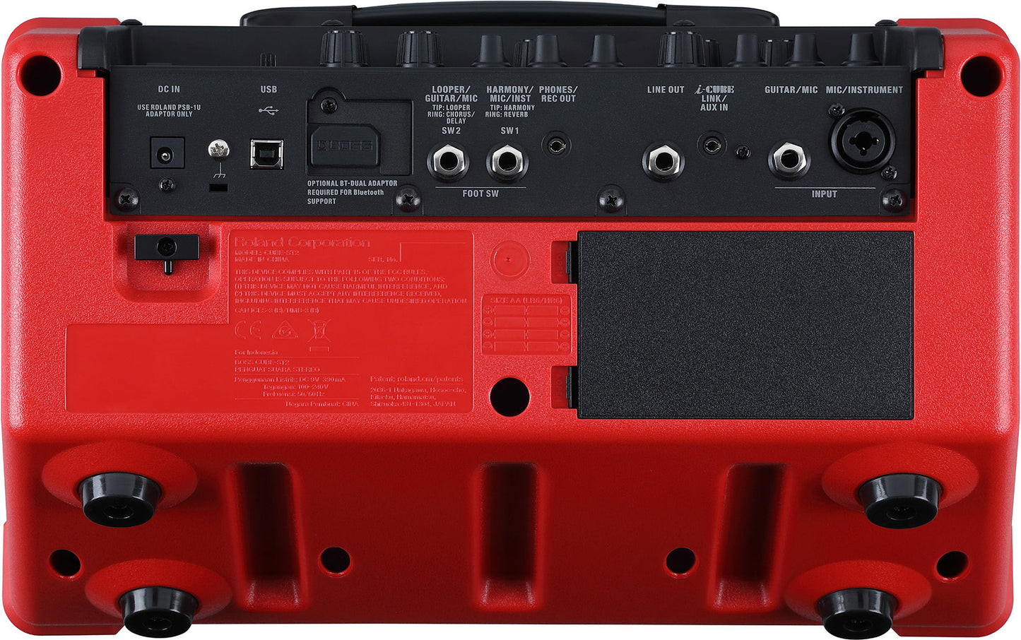 Boss Cube Street 2 Battery Powered Stereo Amplifier - Red