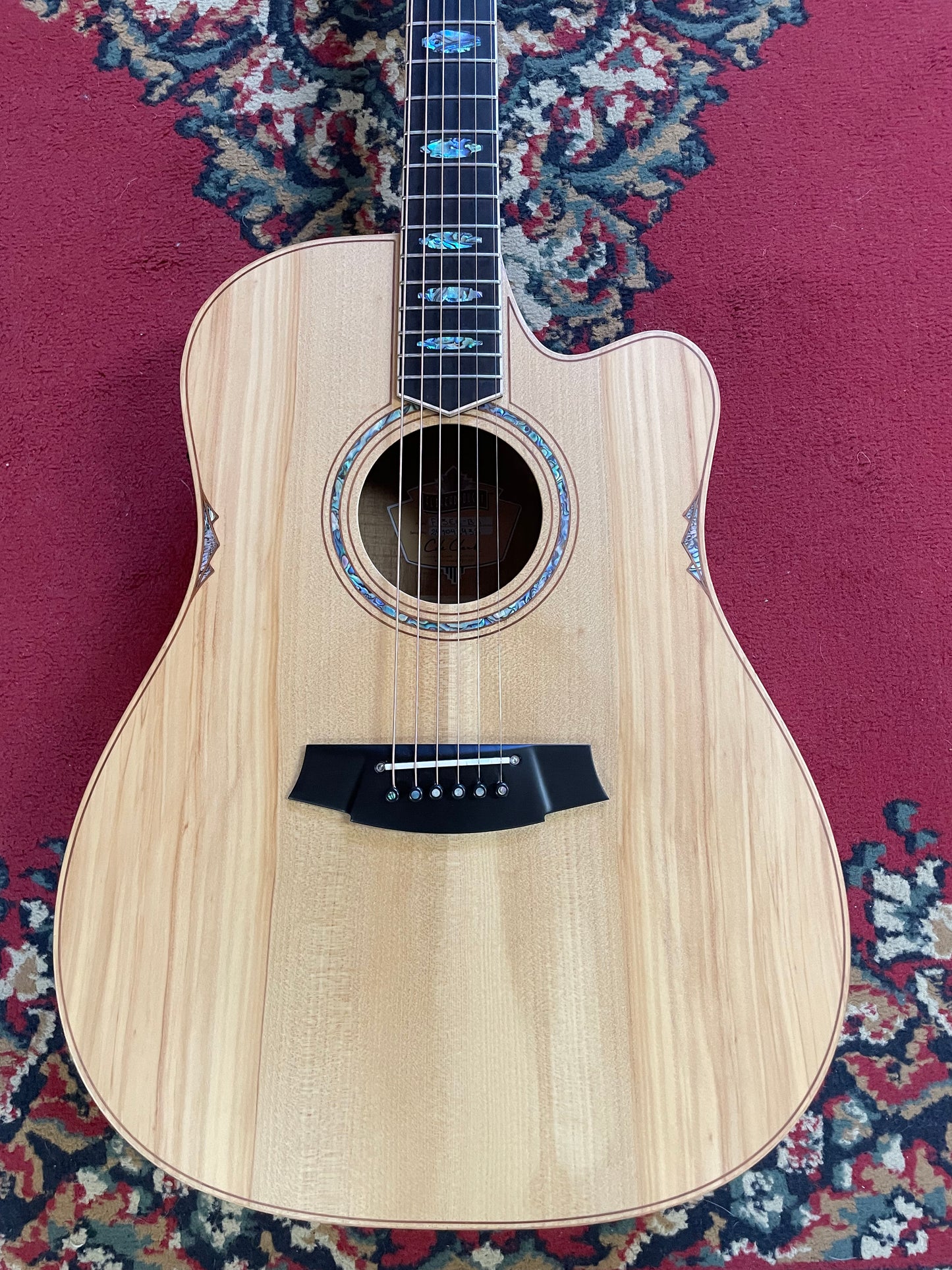 Cole Clark FL3EC-BB Acoustic Electric Guitar, Ebony FB - Bunya / Blackwood