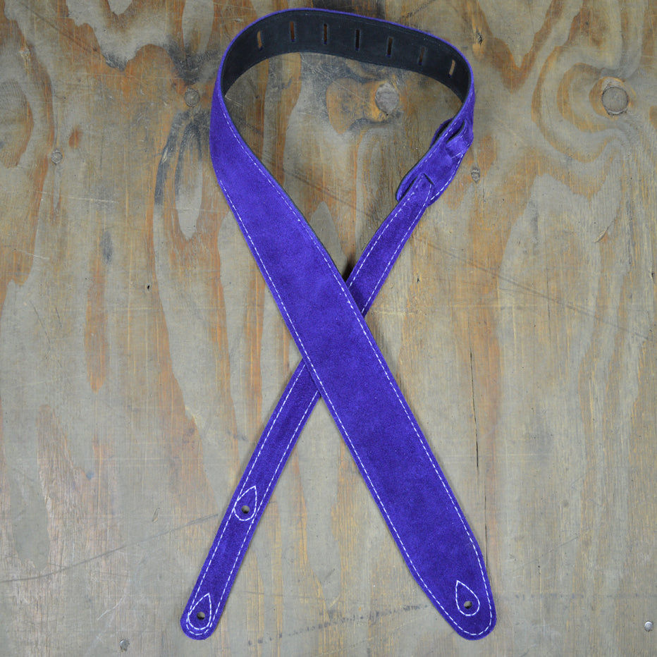 Colonial Leather Guitar Strap - Violet Double Suede