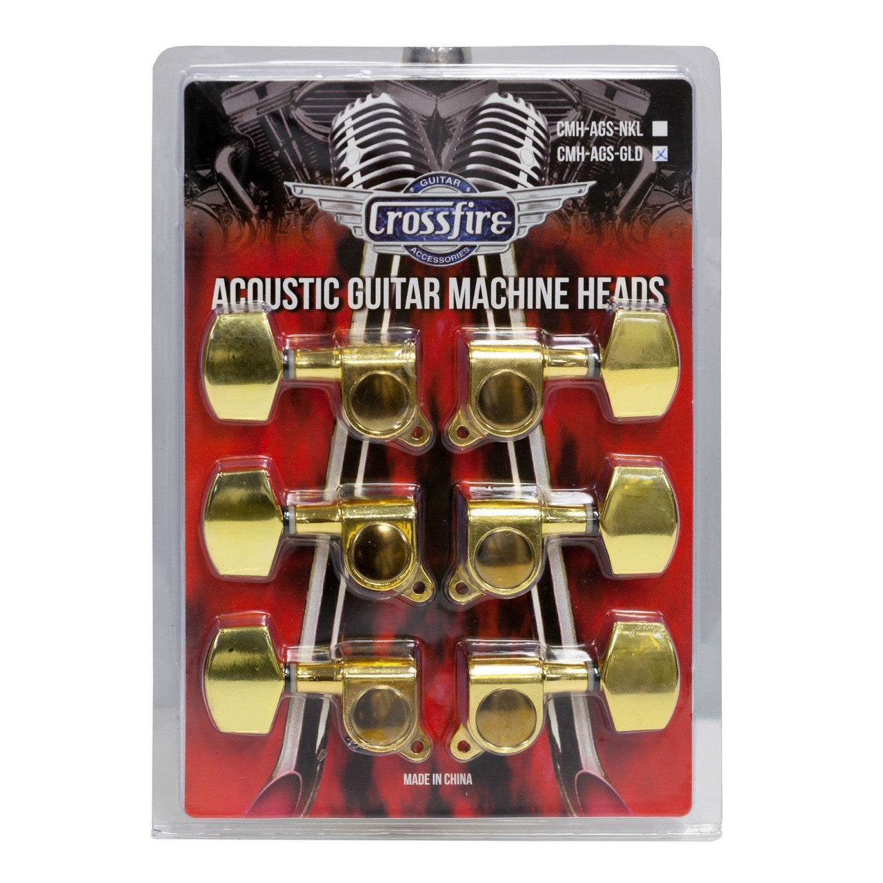 Crossfire Acoustic Guitar Machine Head Set (Gold)