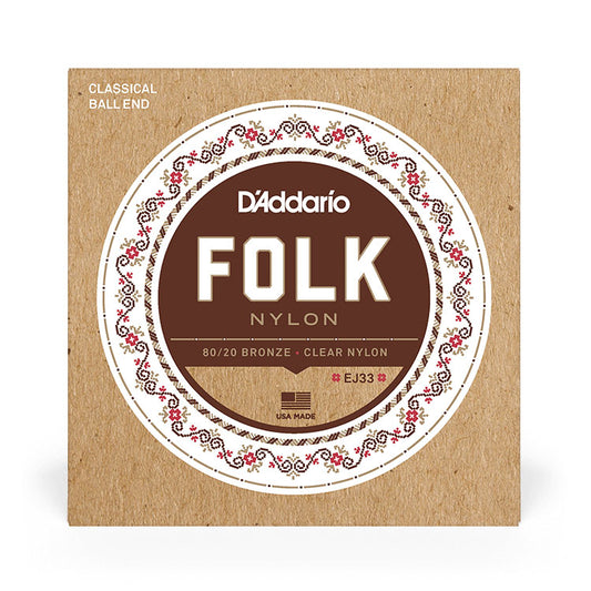 D'Addario 80/20 Bronze EJ33 Normal Tension Ball End Classical Guitar Strings