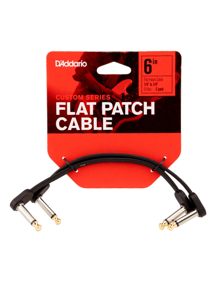 D'Addario Custom Series Flat Patch Cables 6"