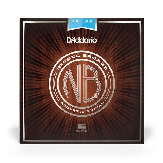 D'Addario Nickel Bronze Light 12-53 6-String Acoustic Guitar Strings