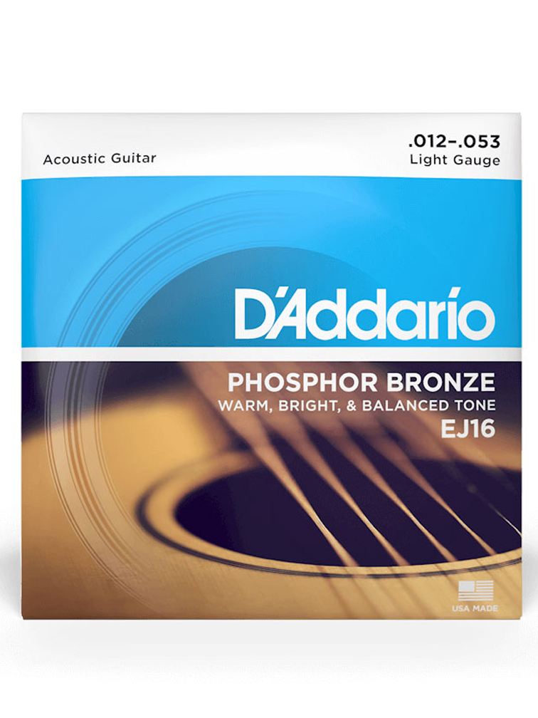 D'Addario Phosphor Bronze Light 12-53 6-String Acoustic Guitar Strings