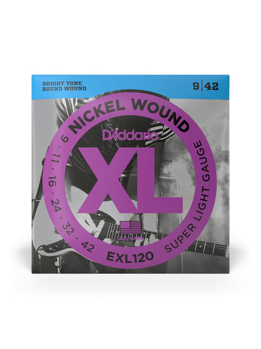 D'Addario XL Nickel EXL120 Super Light 9-42 6-String Electric Guitar Strings