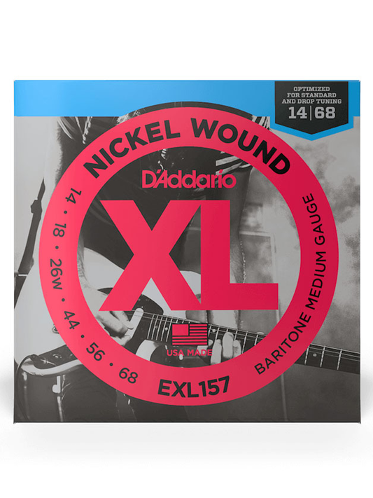 D'Addario XL Nickel EXL157 Medium 14-68 6-String Baritone Electric Guitar Strings