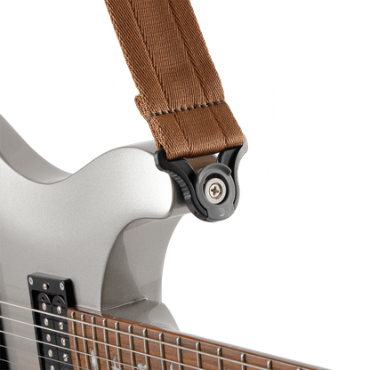 D'Addario Auto Lock Nylon Guitar Strap - Umber Brown