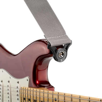 D'Addario Auto Lock Polypro Guitar Strap - Silver