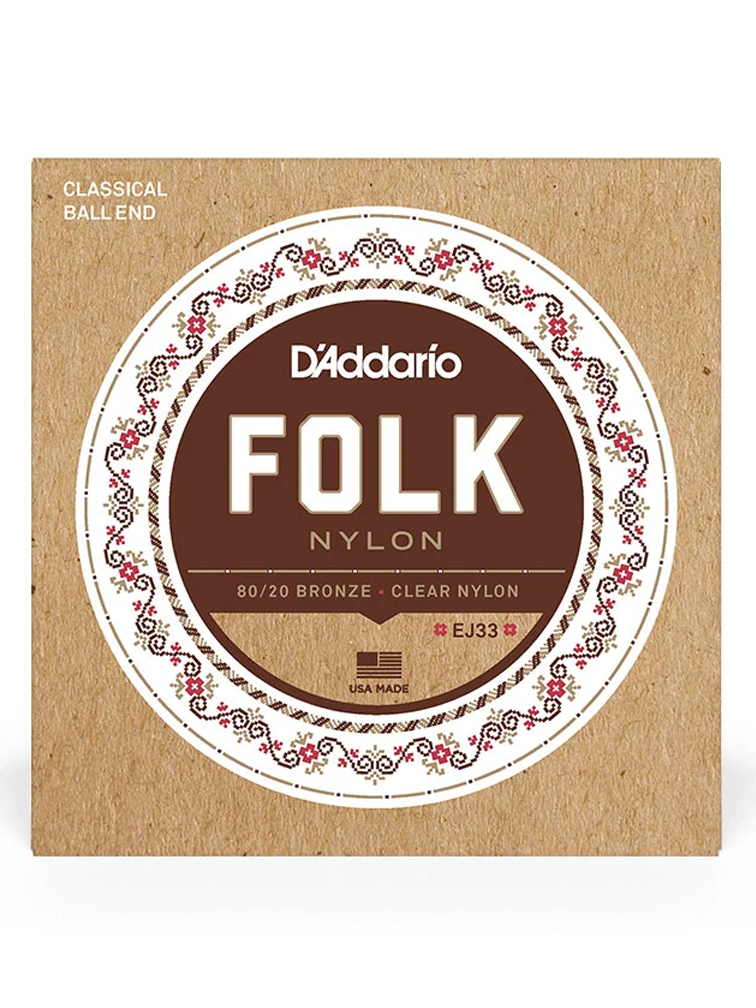 D'Addario 80/20 Bronze EJ33 Normal Tension Ball End Classical Guitar Strings