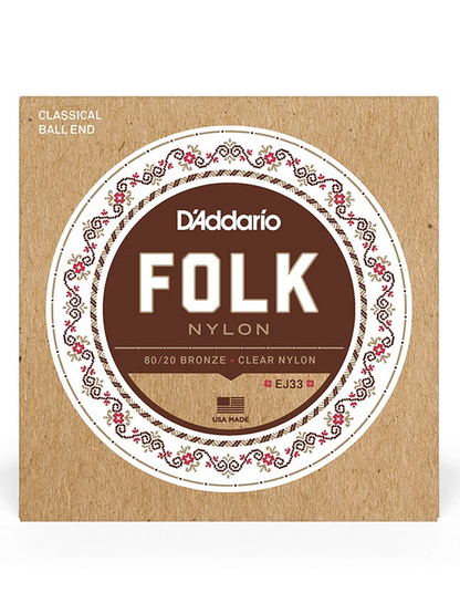 D'Addario 80/20 Bronze EJ33 Normal Tension Ball End Classical Guitar Strings