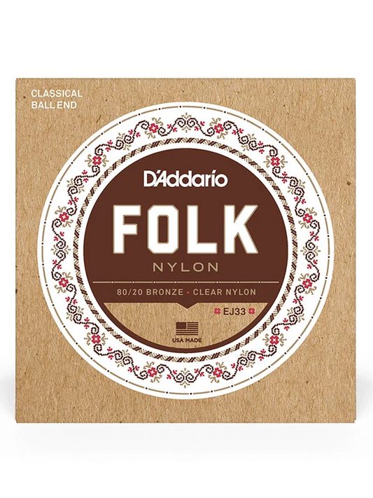 D'Addario 80/20 Bronze EJ33 Normal Tension Ball End Classical Guitar Strings