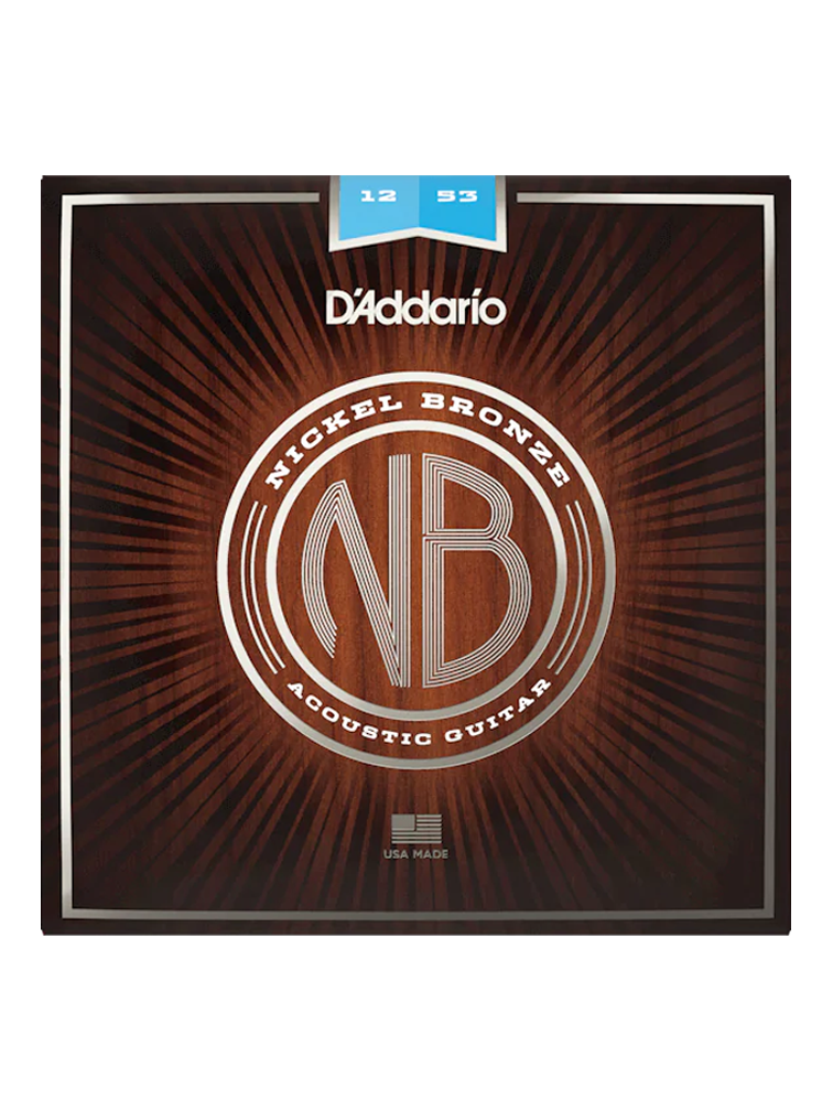D'Addario Nickel Bronze Light 12-53 6-String Acoustic Guitar Strings
