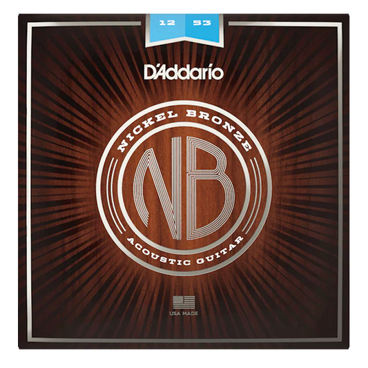 D'Addario Nickel Bronze Light 12-53 6-String Acoustic Guitar Strings