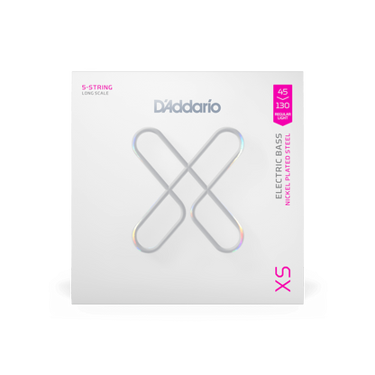 D'addario XS 5 String Regular Light Long Scale Coated Bass Strings 45-130
