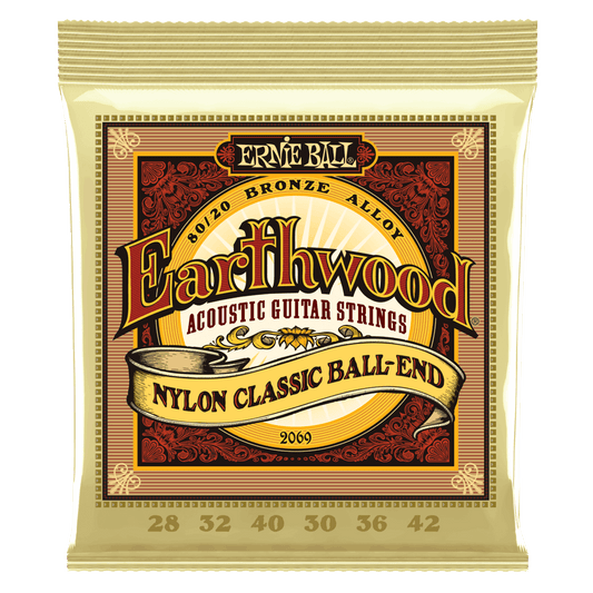 Earthwood 80/20 Bronze Nylon Ball End Folk/Classical Guitar Strings