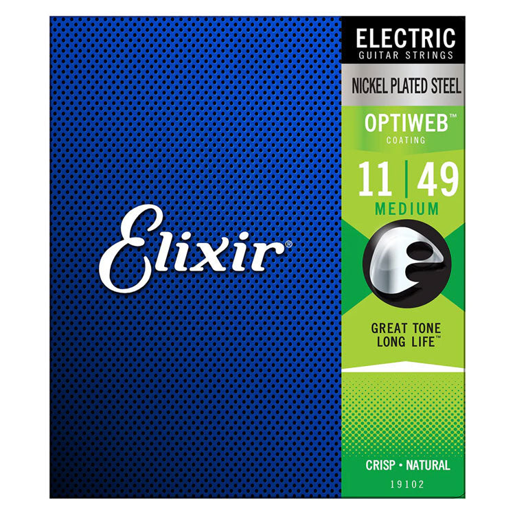 Elixir Optiweb Medium 11-49 Nickel Plated Steel 6-String Electric Guitar Strings