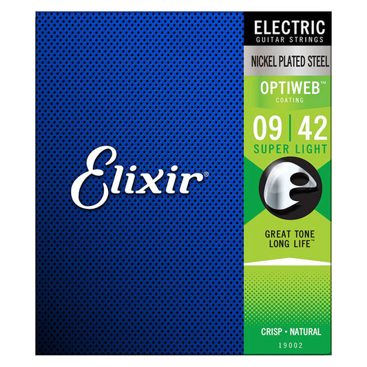 Elixir Optiweb Super Light 9-42 Nickel Plated Steel 6-String Electric Guitar Strings