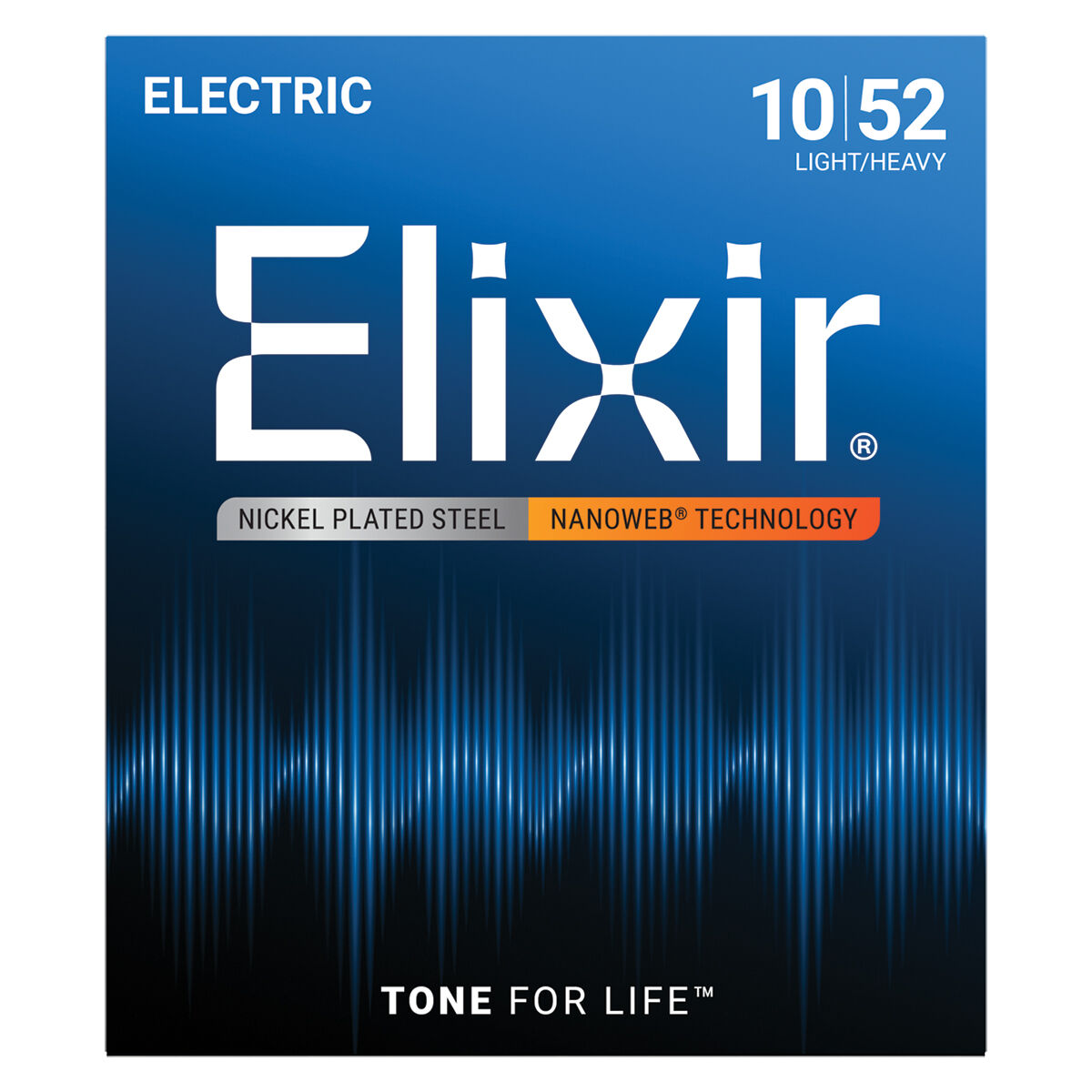 Elixir Nanoweb Light/Heavy 10-52 Nickel Plated Steel 6-String Electric Guitar Strings