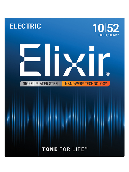 Elixir Nanoweb Light/Heavy 10-52 Nickel Plated Steel 6-String Electric Guitar Strings