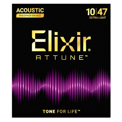 Elixir Attune Phosphor Bronze 10-47 Extra Light Acoustic Guitar Strings