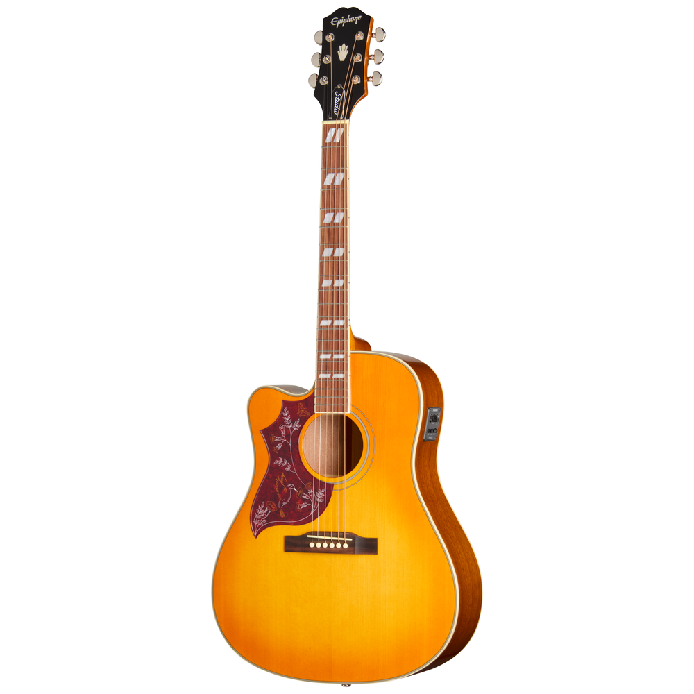 Epiphone Hummingbird Studio EC Left Handed Electric Acoustic Guitar - Herritage Cherry Sunburst