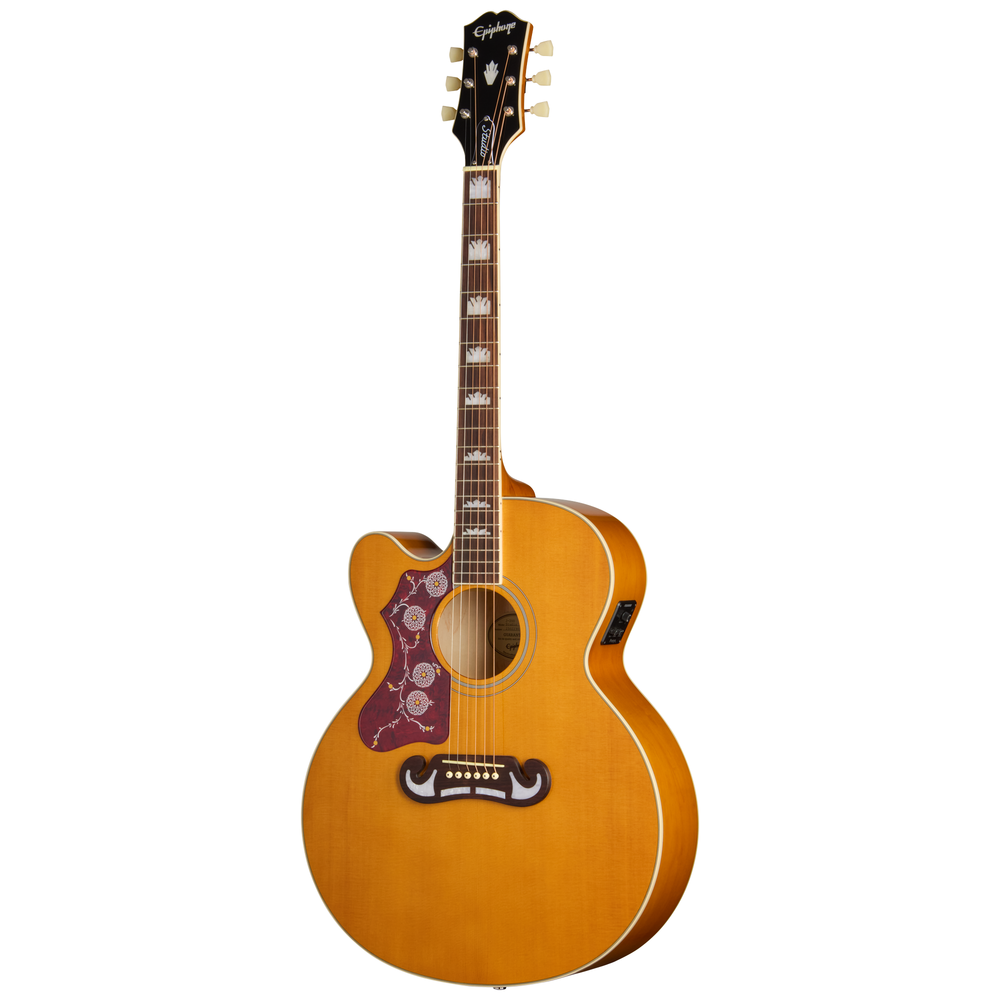 Epiphone J200 Studio EC Left Handed Electric Acoustic Guitar - Natural