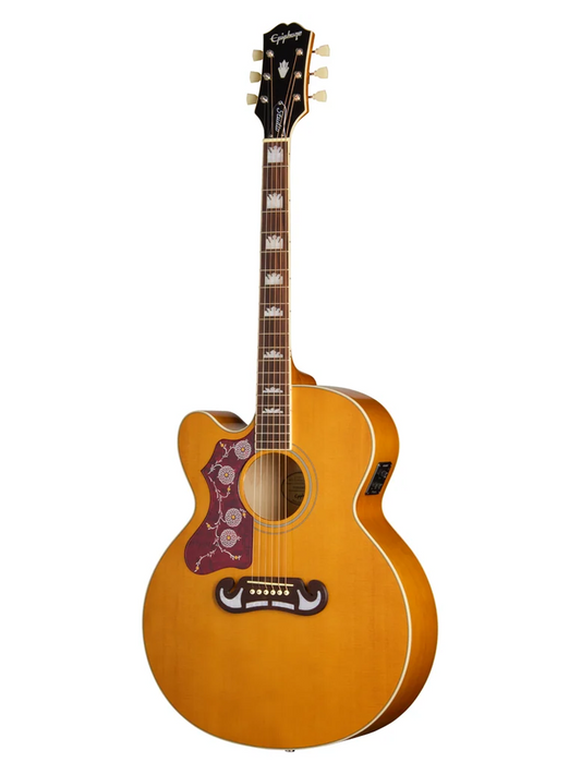 Epiphone J200 Studio EC Left Handed Electric Acoustic Guitar - Natural