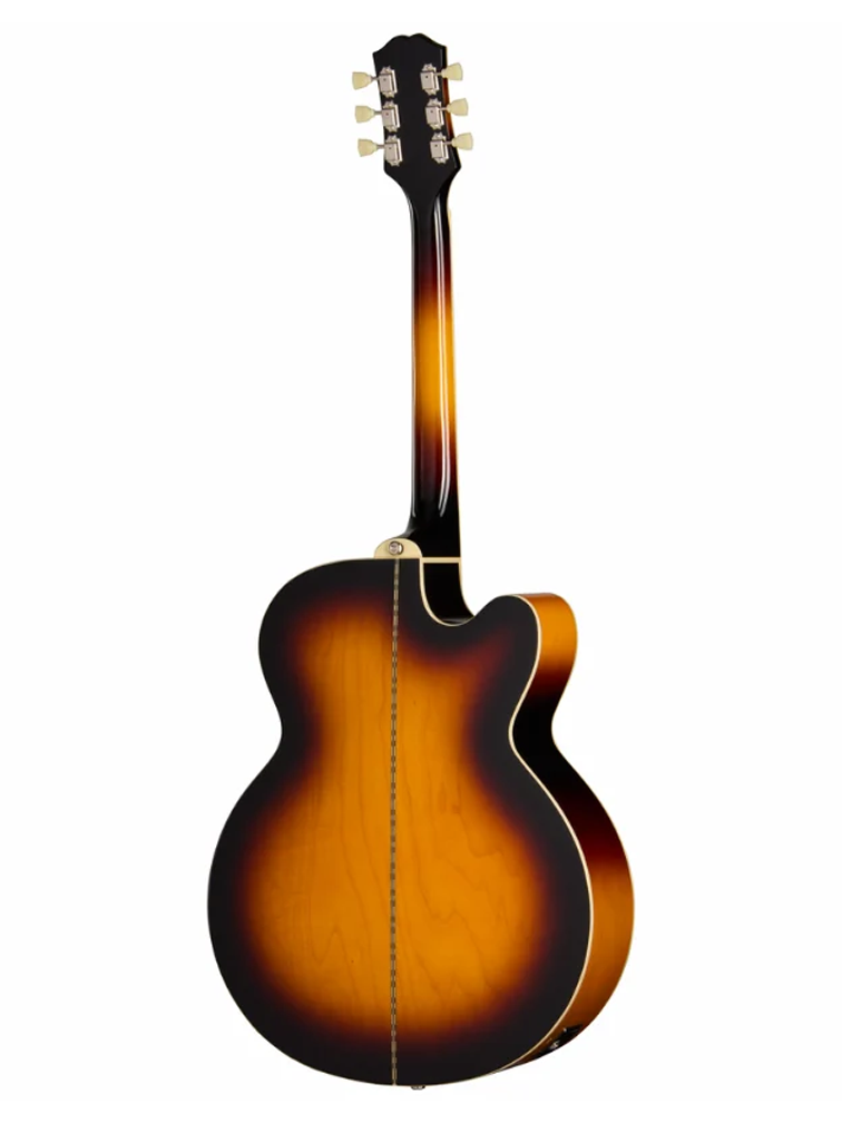 Epiphone J200 Studio EC Left Handed Electric Acoustic Guitar - Vintage Sunburst