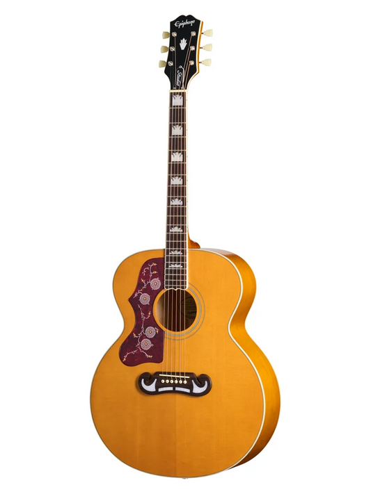 Epiphone J200 Studio Left Handed Electric Acoustic Guitar Natural