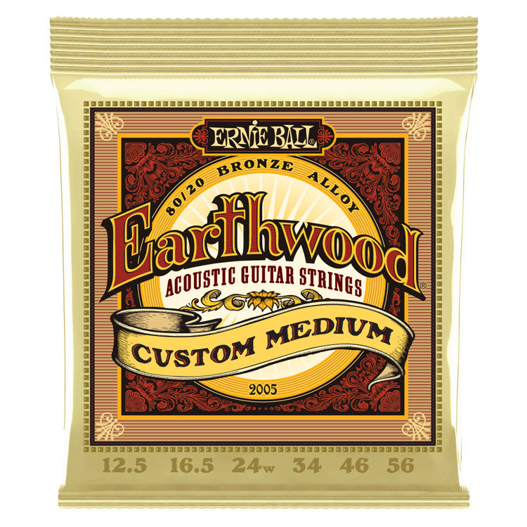 Ernie Ball Earthwood 80/20 Bronze Custom Medium 12.5-56 6-String Acoustic Guitar Strings