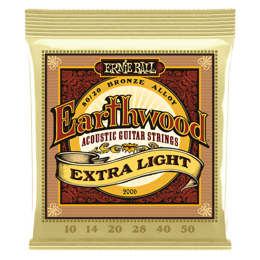 Ernie Ball Earthwood 80/20 Bronze Extra Light 10-50 6-String Acoustic Guitar Strings